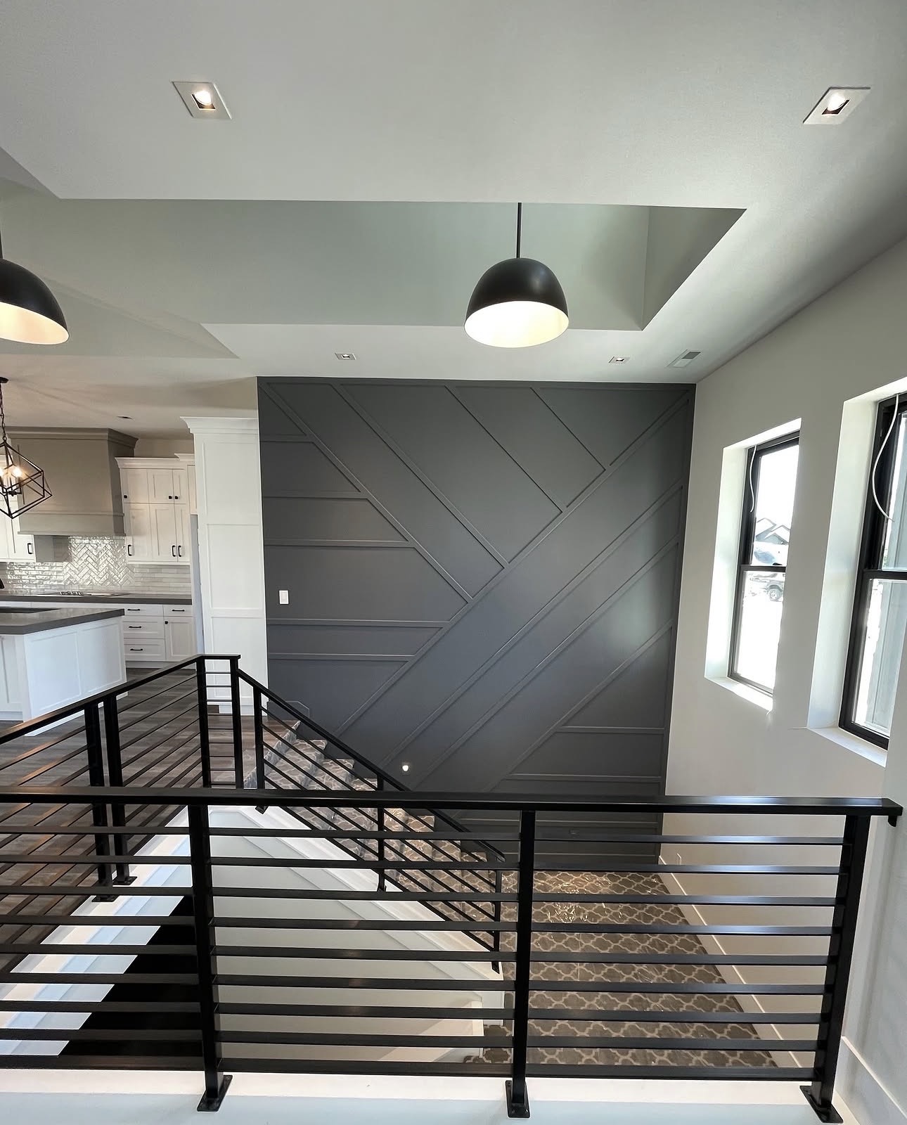 Custom accent wall installation by Pine River Construction — Salt Lake City